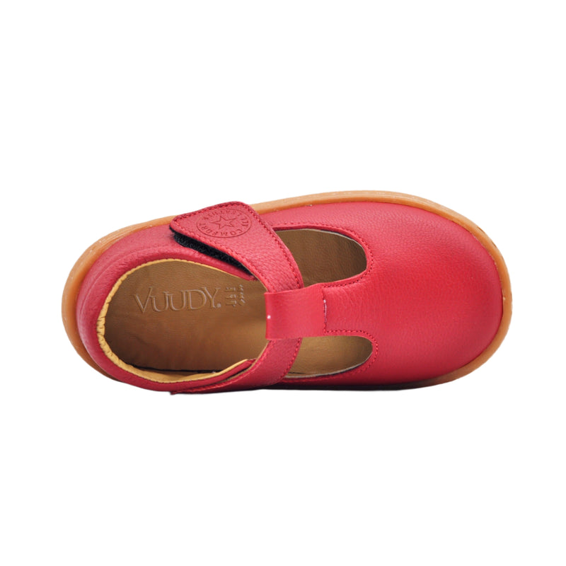 Pantofi decupati fete, Vuudy, piele naturala, comozi, rosii, CMP509
