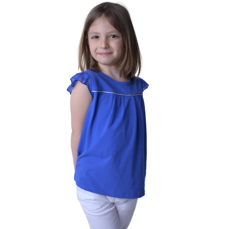 Tricou fetite, Bimbalina, din bumbac, albastru, 11440-2