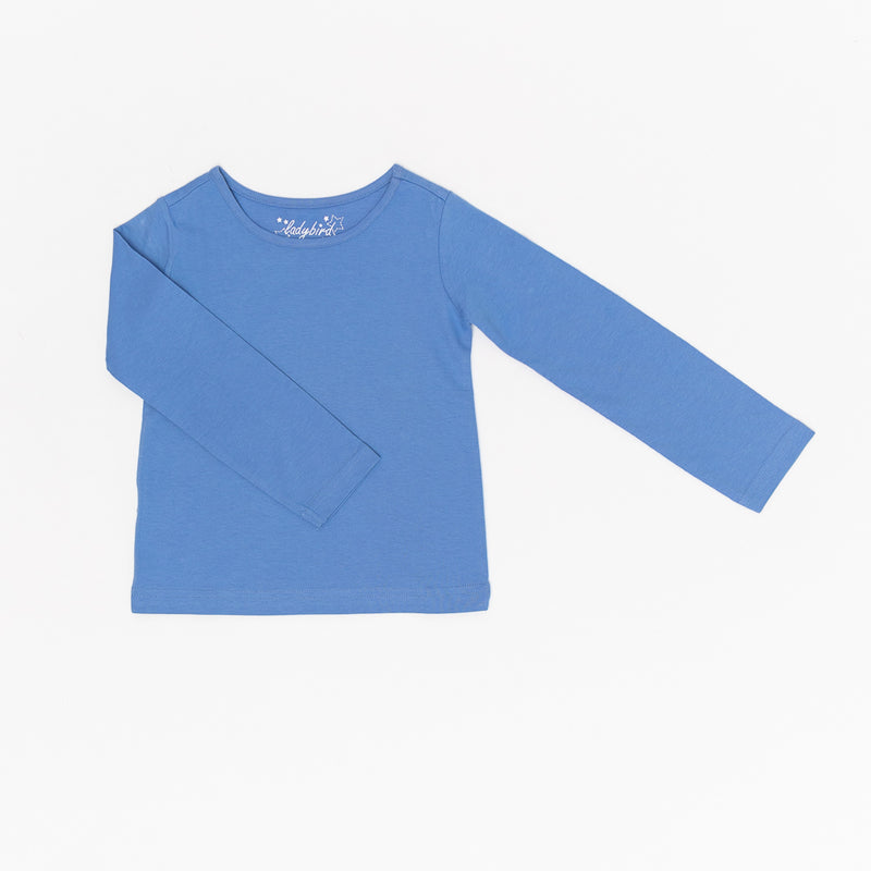 Bluza fete, simpla, albastra, 2035