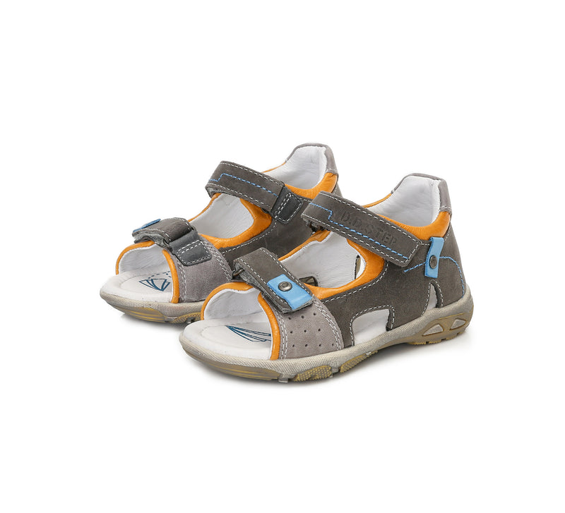 Sandale din Piele Baieti, D.D.step, Usoare, Inchise la Spate, Gri, AC290-7010B