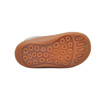 Pantofi decupati fete, Vuudy, piele naturala comozi, crem, CMP509