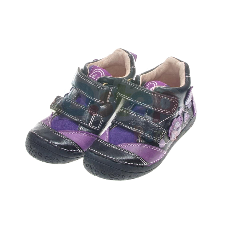 Pantofi cu scai fete, D.D.step, din piele, negri, 030-4B