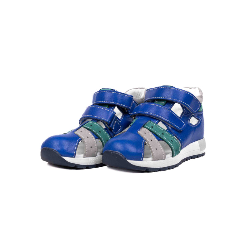 Sandalute din Piele Baieti, 4Kids - cu Scai, Flexibile, albastre, 416