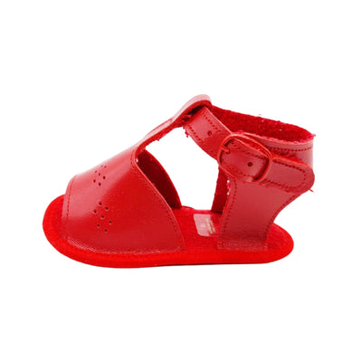 Sandale bebelusi din piele, Cuquito, usoare, rosii, 50608-002
