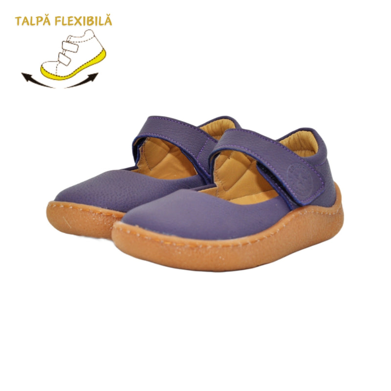 Pantofi decupati fete, Vuudy, piele naturala, comozi, mov, CMP508