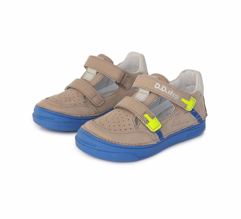 Pantofi cu detalii fluorescente, D.D.step, crem, 040-644B - 4Kids Romania
