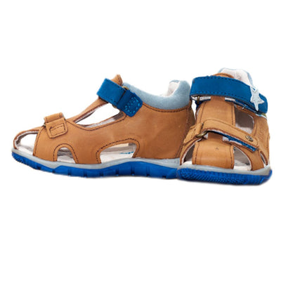 Sandale pentru Baieti, D.D.step, Inchise, din Piele, Usoare, Maro, K330-4006B - 4Kids Romania
