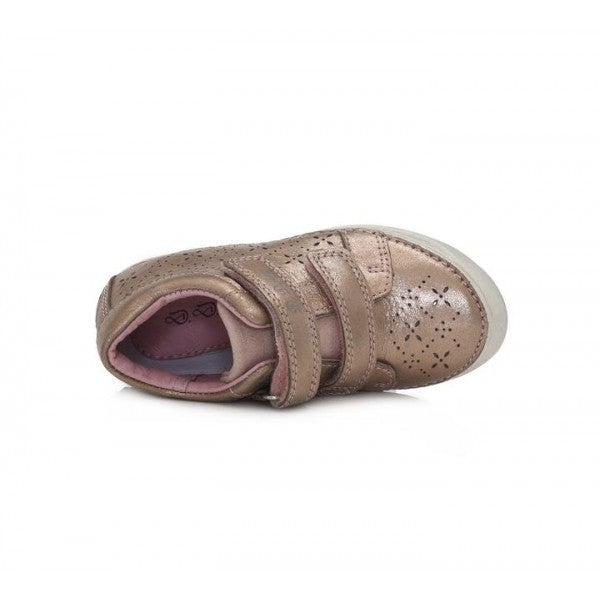 Pantofi fete, D.D.step, cu perforatii, crem, 046-617B - 4Kids Romania