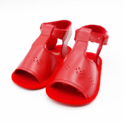 Sandale bebelusi din piele, Cuquito, usoare, rosii, 50608-002 - 4Kids Romania