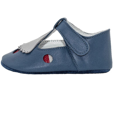 Pantofi decupati, Funny Baby, din piele, albastri, 4034 - 4Kids Romania