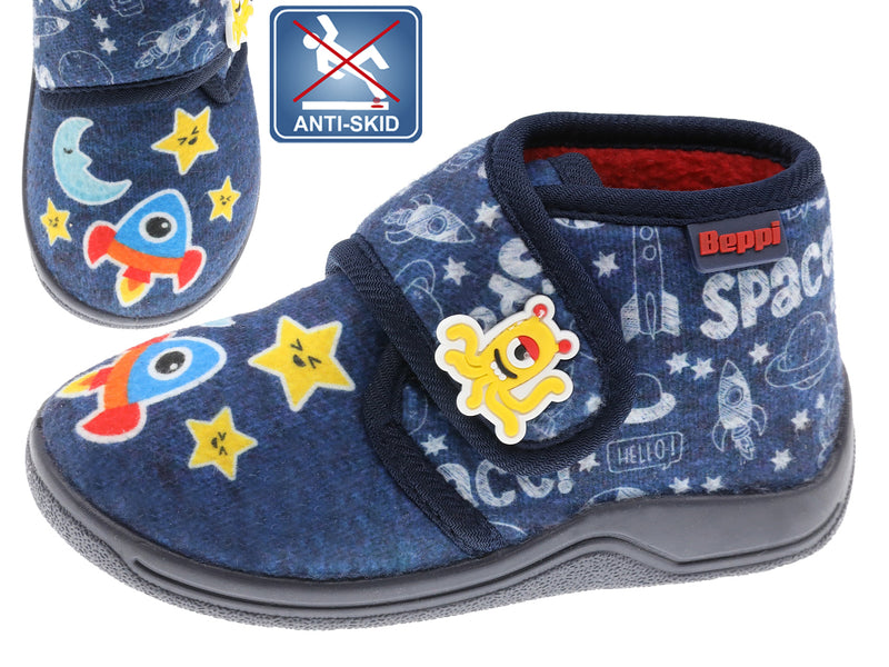 Pantofi de interior cu scai baieti, Beppi, Space, 2186550 - 4Kids Romania