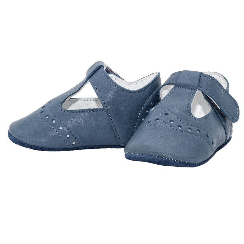 Pantofi decupati pentru bebelusi, Funny Baby, din piele, albastri, 4000 - 4Kids Romania