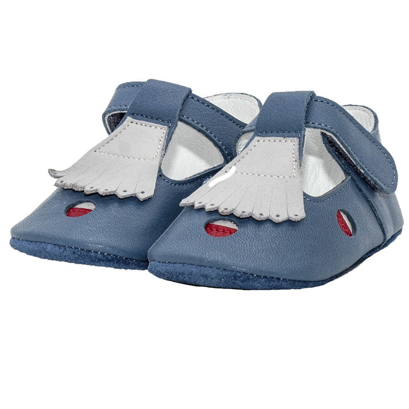 Pantofi decupati, Funny Baby, din piele, albastri, 4034 - 4Kids Romania
