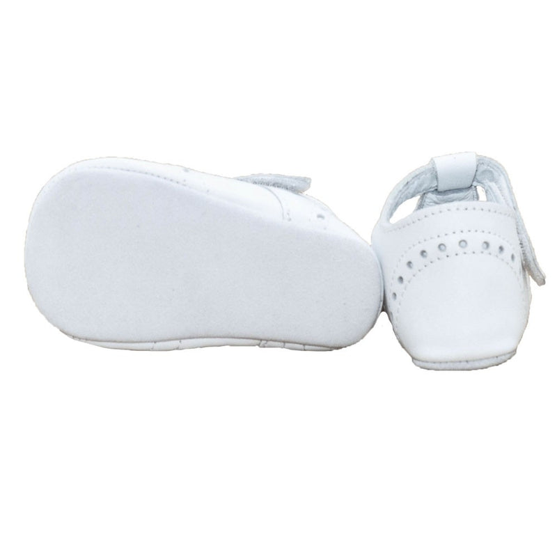 Pantofi decupati bebelusi, Funny Baby, din piele, albi, 4000 - 4Kids Romania