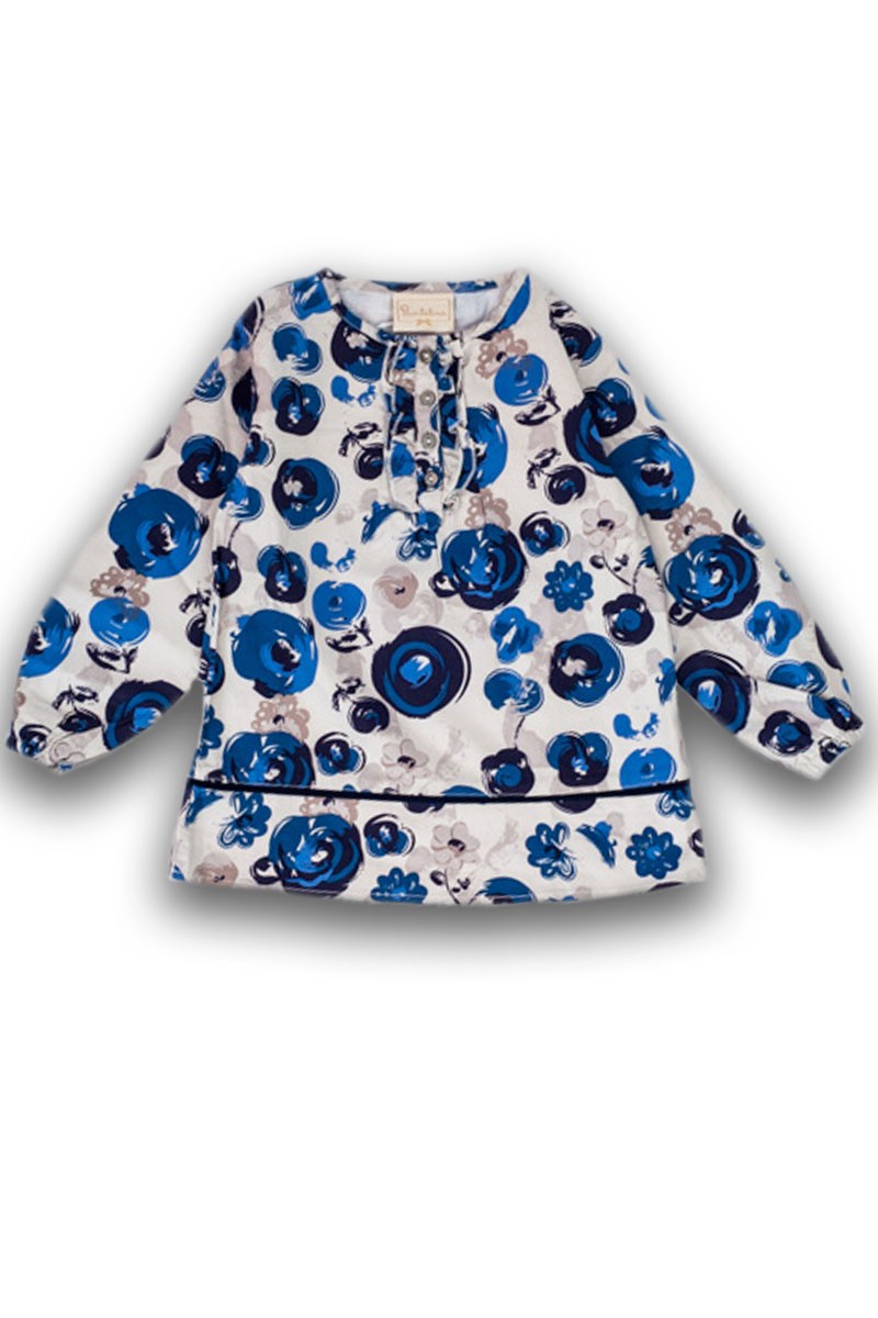 Bluza inflorata fetite, Bimbalina, din bumbac, crem, 31831 - 4Kids Romania