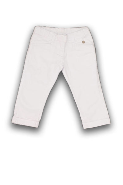 Pantaloni trei sferturi fetite, Bimbalina, albi, 50432-1 - 4Kids Romania