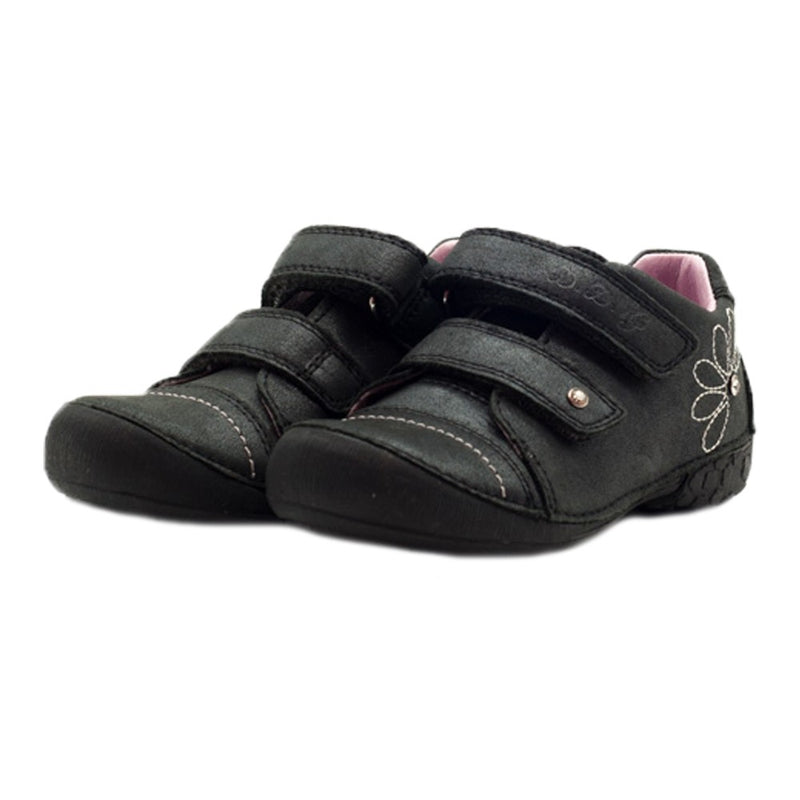 Pantofiori cu scai, D.D.step, fetite, flexibili, negri, 026-56B - 4Kids Romania
