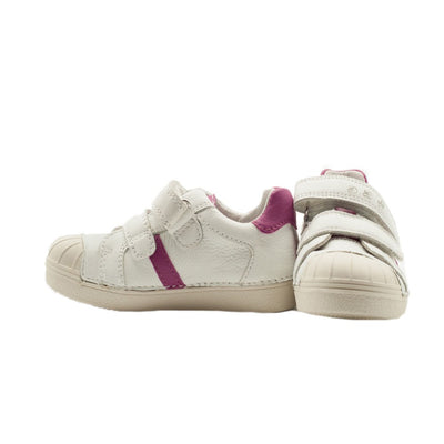 Pantofi tip tenisi, D.D.step, fete, cu scai, albi, 043-1F - 4Kids Romania