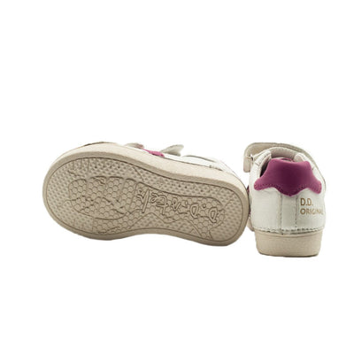 Pantofi tip tenisi, D.D.step, fete, cu scai, albi, 043-1F - 4Kids Romania