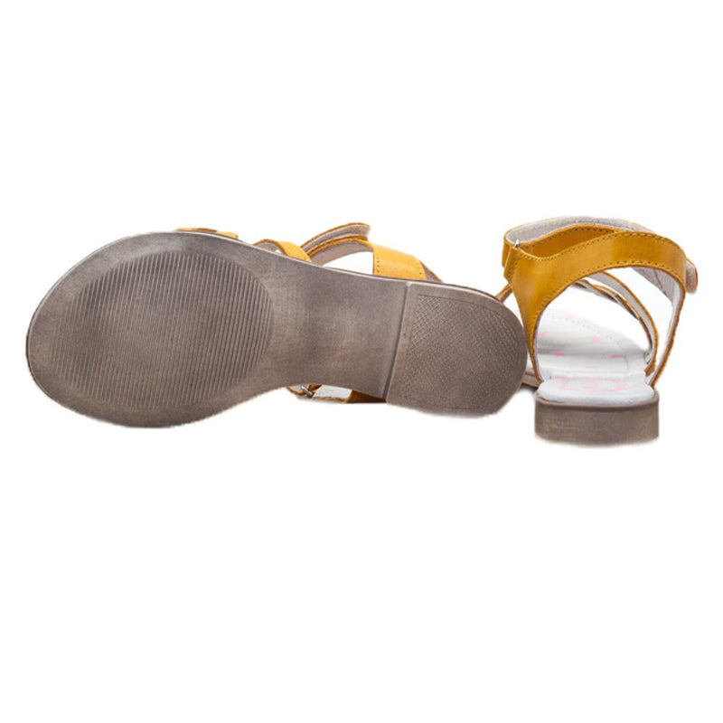 Sandale Elegante Fetite, D.D.step, din Piele, cu Scai, Galbene, K356-6001 - 4Kids Romania