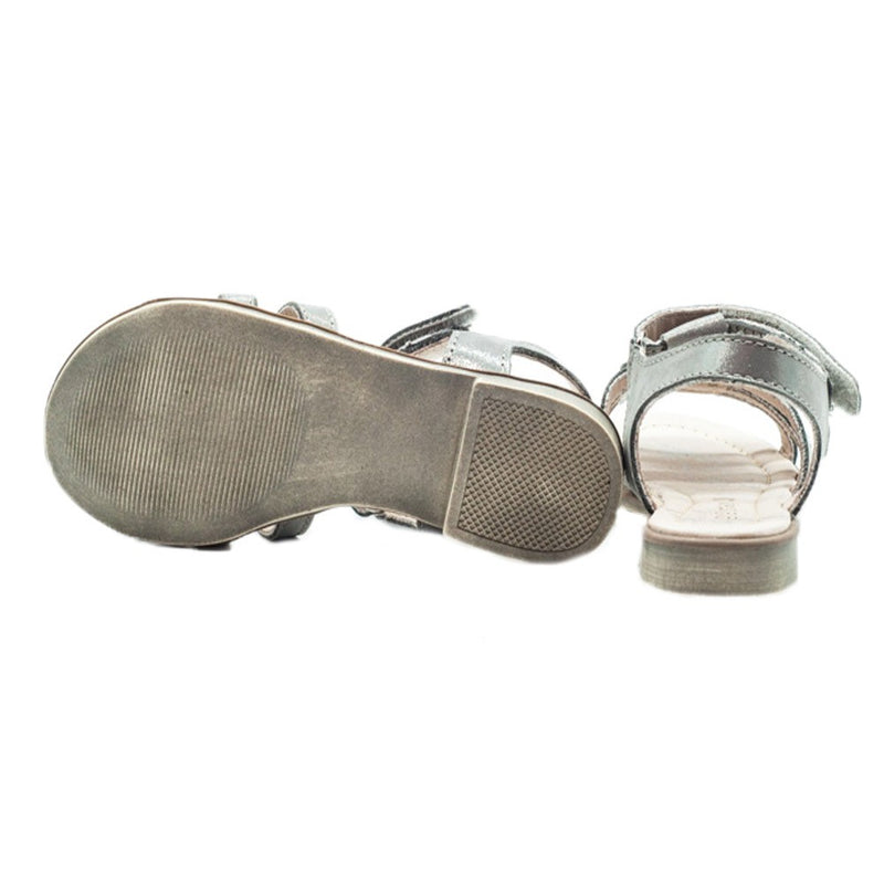 Sandale din Piele Fete, D.D.step, Talpa Subtire, Usoare, Gri, K356-1A - 4Kids Romania