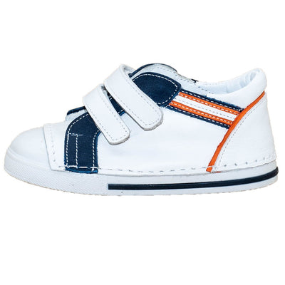 Pantofiori stil tenisi, 4Kids, din piele, usori, albi, 095 - 4Kids Romania