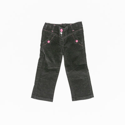 Pantaloni negri fetite, Bimbalina, cu nasturi roz, 51812-2 - 4Kids Romania