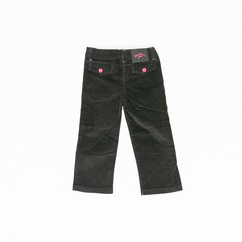 Pantaloni negri fetite, Bimbalina, cu nasturi roz, 51812-2 - 4Kids Romania