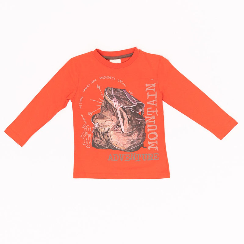 Bluza imprimeu montan, Wooloo Mooloo, portocalie, 17720 - 4Kids Romania