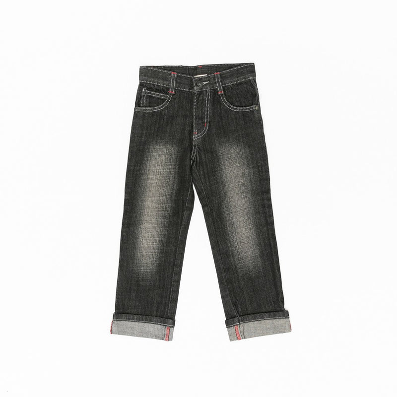 Pantaloni din denim baietei, Wooloo Mooloo, negri, 21712 - 4Kids Romania