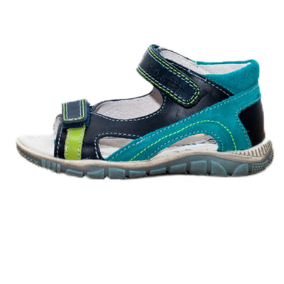 Sandale pentru Copii, D.D.step, din Piele, Inchidere Velcro, Albastre, K330-4008B - 4Kids Romania