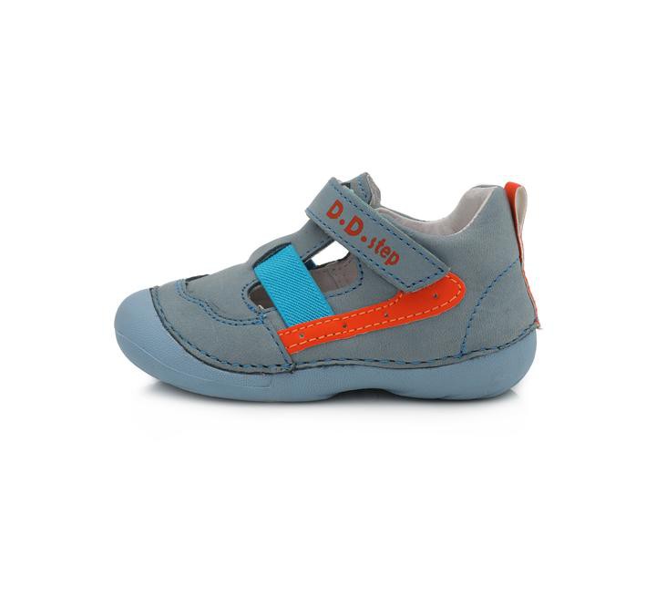 Pantofiori cu scai decupati, D.D.step, din piele, albastri, 015-202B - 4Kids Romania