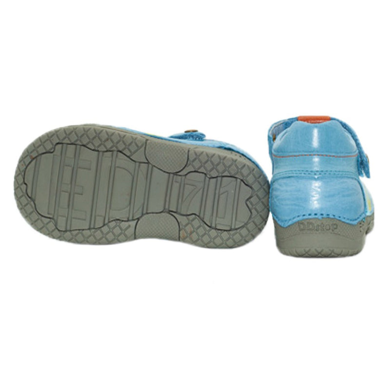 Pantofiori cu aspect lucios, D.D.step, Barcuta, albastri, 038-245 - 4Kids Romania