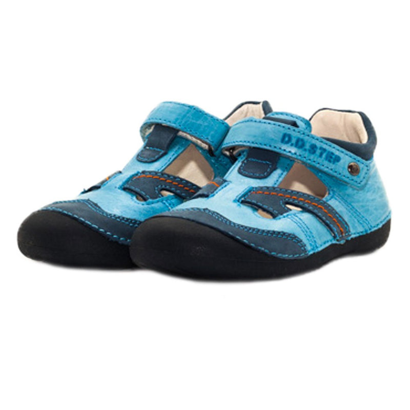 Pantofiori cu aspect lucios, D.D.step, albastri, 015-146A - 4Kids Romania