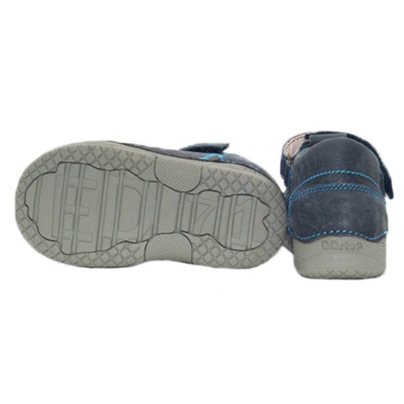 Pantofiori flexibili baietei, D.D.step, decupati, gri inchis, 038-242 - 4Kids Romania