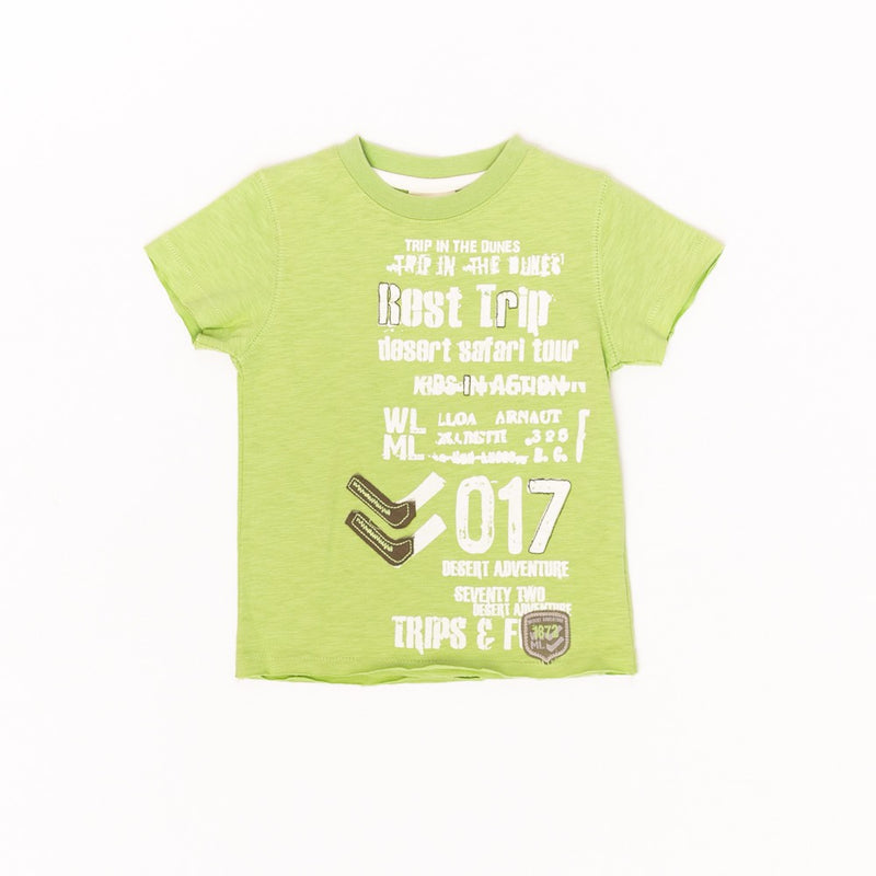 Tricou din bumbac, Wooloo Mooloo, Rest Trip, verde, 12330 - 4Kids Romania