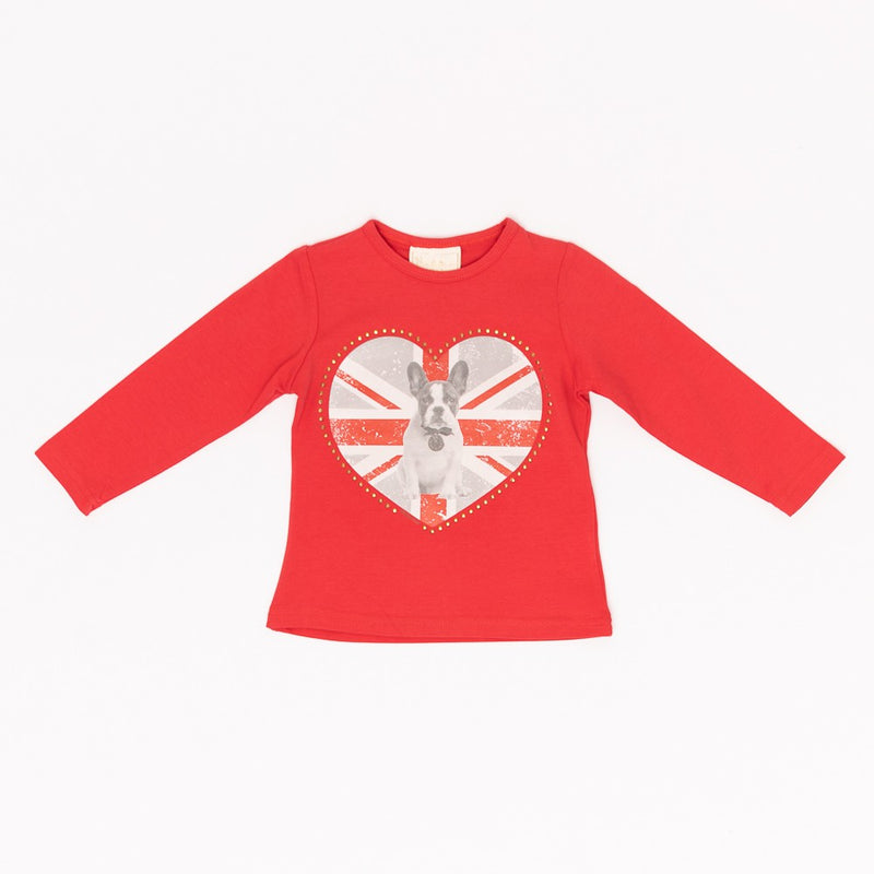 Bluza cu imprimeu copii, Bimbalina, Catel, rosie, 31840-2 - 4Kids Romania