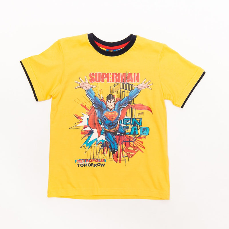 Tricou galben Superman baieti - KTJM2310 - 4Kids Romania