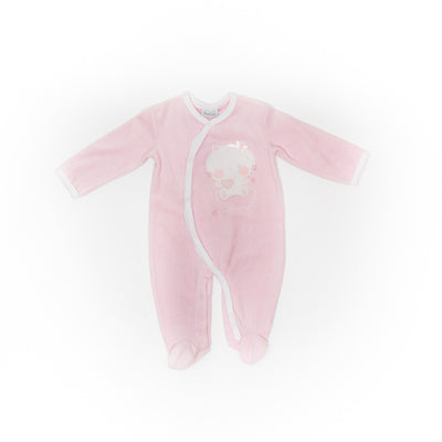 Pijama groasa bebe, Bimbalina, Ursulet, tip body, roz, 22918 - 4Kids Romania