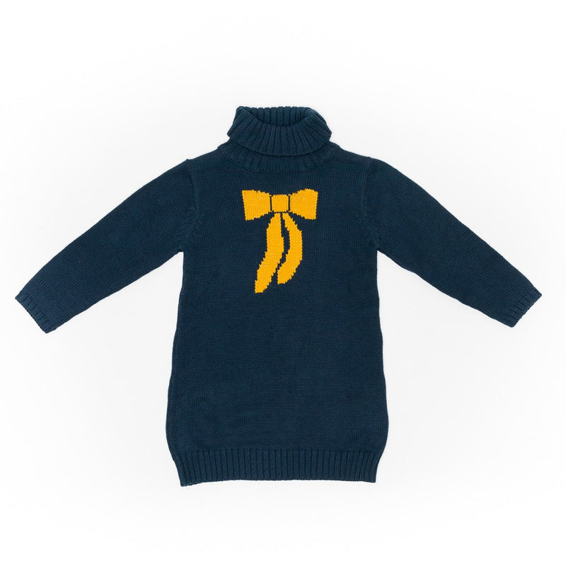 Rochie pulover fetite, Bimbalina, Fundita, bleumarin, 11816 - 4Kids Romania