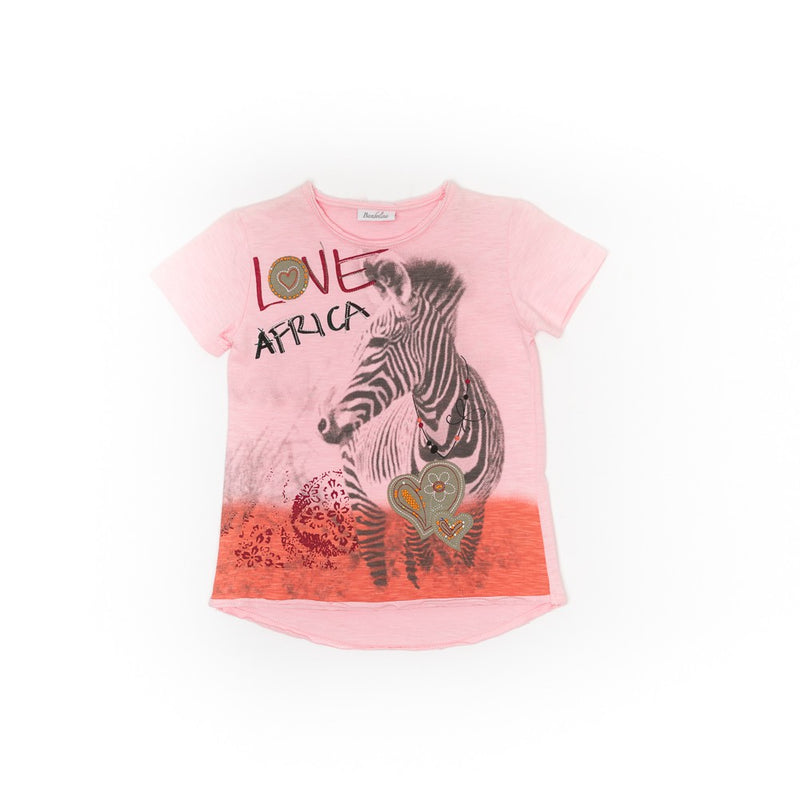 Tricou fetite, Bimbalina, Love Africa, roz, 32420 - 4Kids Romania