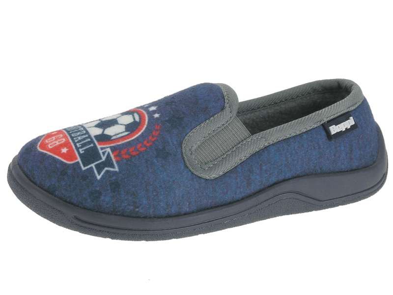 Pantofi de interior antiderapanti, Beppi, Fotbal, albastri, 2174491 - 4Kids Romania