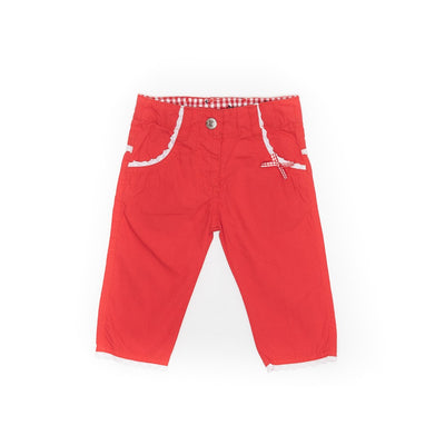 Pantaloni lungi bebelusi, Bimbalina, din bumbac, rosii, 43242 - 4Kids Romania