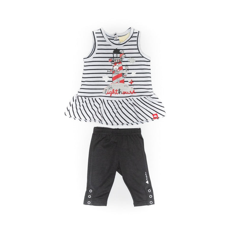 Compleu cu rochita si pantaloni, Bimbalina, Lighhouse, negru, 37045 - 4Kids Romania