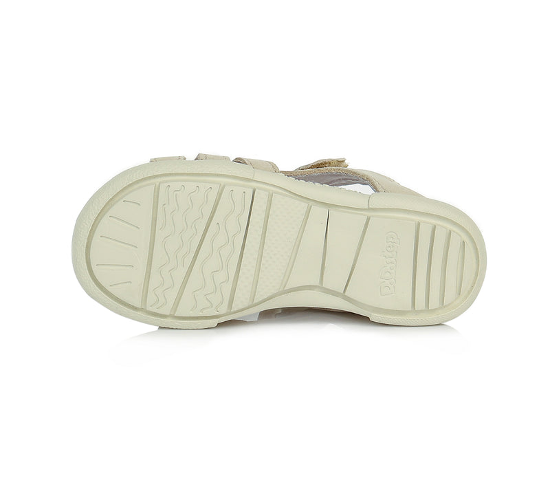 Sandale din Piele Fete, D.D.step, Flexibile, cu Scai, Crem, AC048-297 - 4Kids Romania