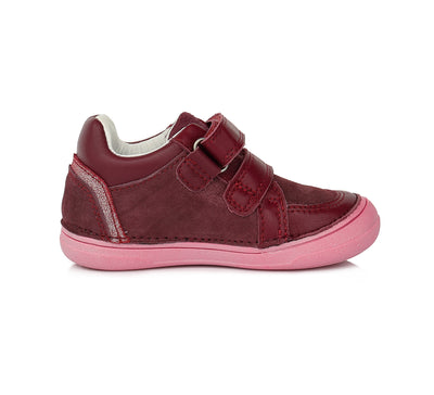 Pantofi cu scai fete, D.D.step, din piele, rosii, S078-510A - 4Kids Romania