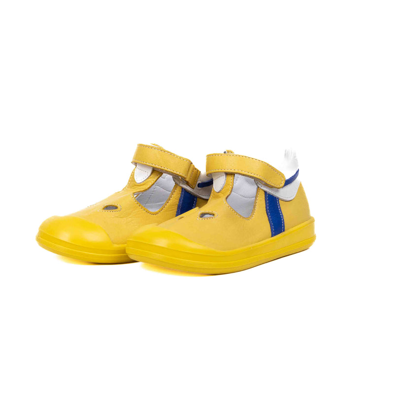 Pantofiori decupati flexibili, 4Kids, baietei, galbeni, 703 - 4Kids Romania